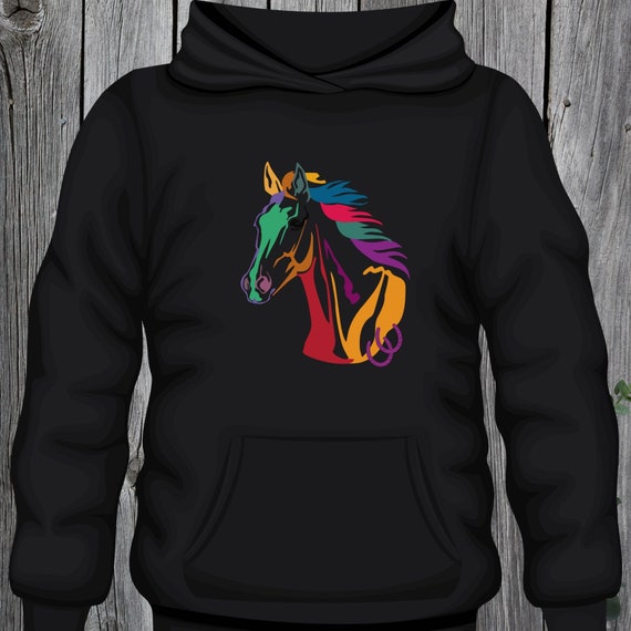 Kids Horse Hoodie Girls Horse Hoodie Youth Heavy Blend Hooded