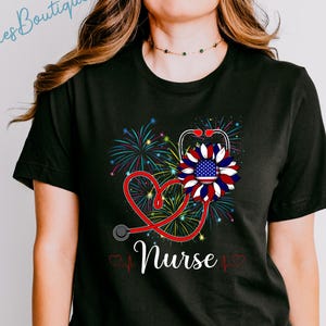 American Nurse 4th Of July Shirt, Nurse Stethoscope Shirt, Patriotic Nurse Shirt, Nurse 4th Shirt, ICU ER Nurse Life Gifts, Independence Day