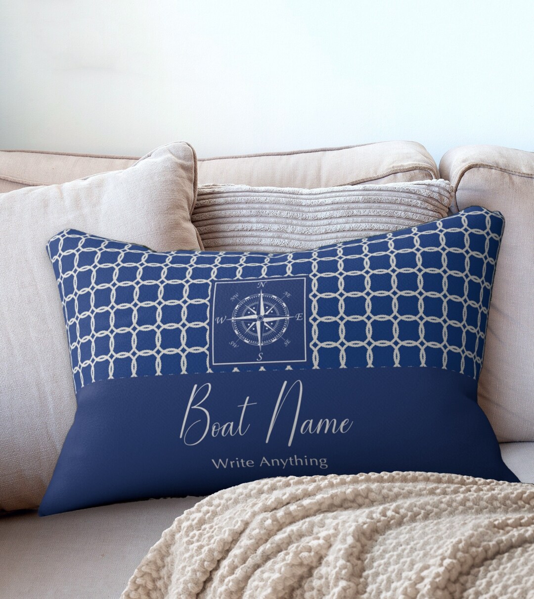 Custom Boat Pillow Personalized Nautical Lumbar Pillow With Etsy
