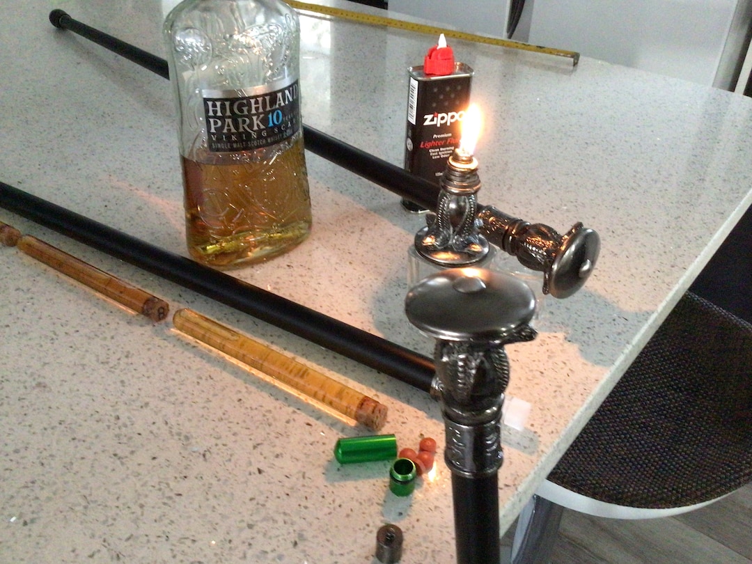 Walking Stick Tippling/smuggling Stick Holding 3 Flasks Lighter&tablet
