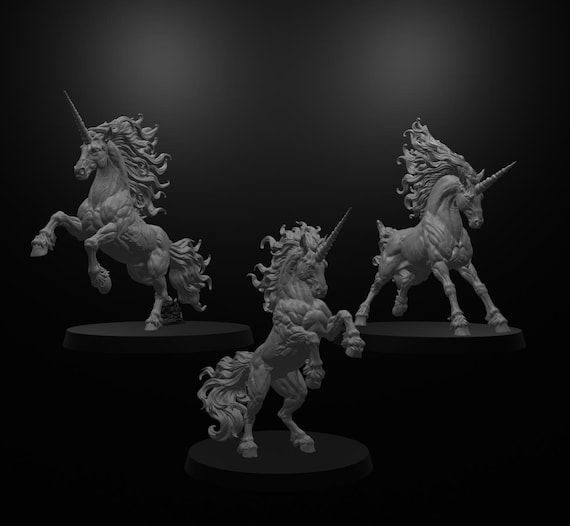 War Unicorn 3 pcs resin 50mm Base