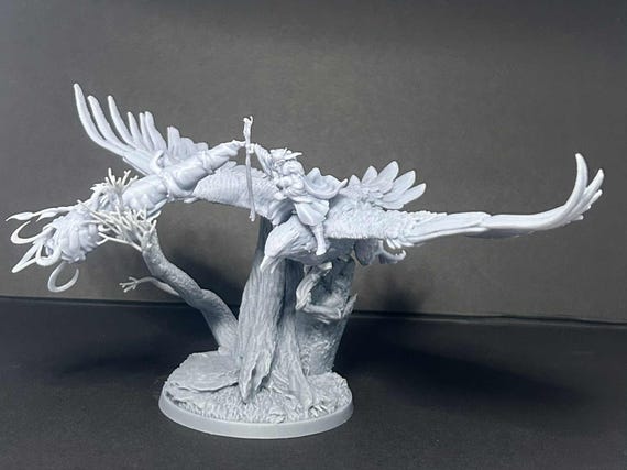 Brown Druid On Eagle Casting Vines Tornado