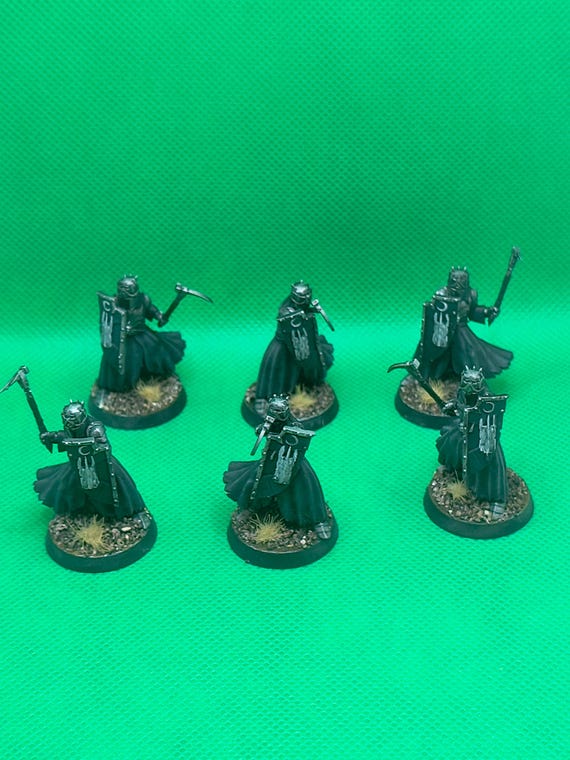 Morgul knigths on foot, 6 warriors pickaxe, resin, lotr (Unpainted)