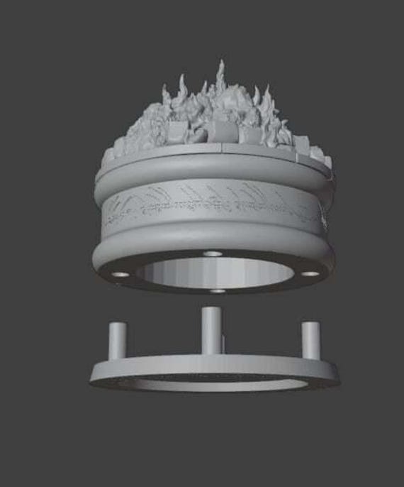 60 mm Flame Base – Resin Display Base with Lighting Slot