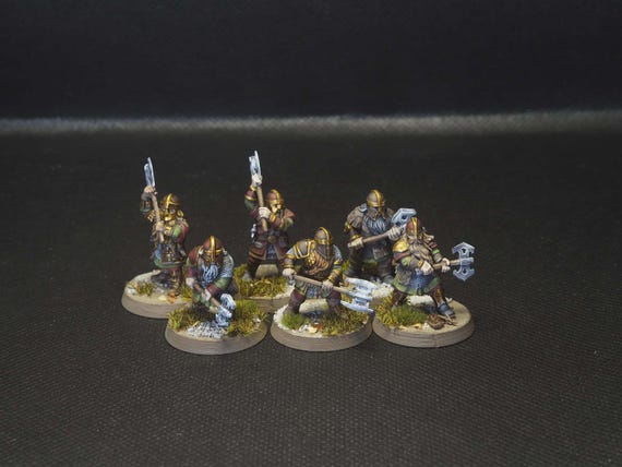 Dwarven Guards – Set of 6 Resin Miniatures Painted