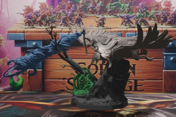 Brown Druid On Eagle Casting Vines Tornado