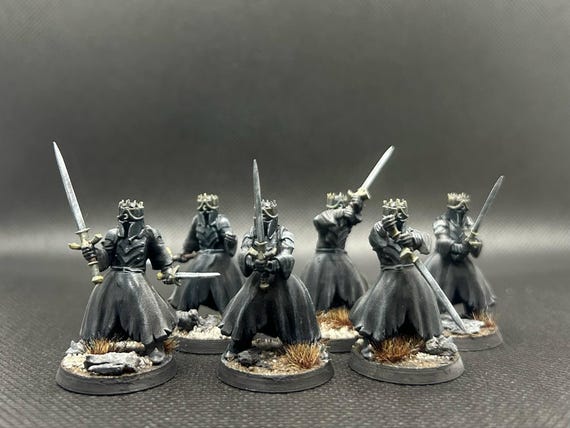 Black knigths on foot, 6 warriors Two handed sword, resin, lotr (Unpainted)