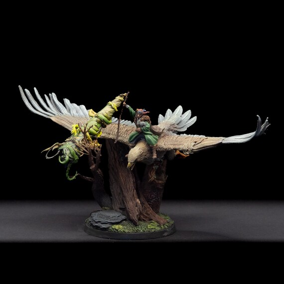 Brown Druid On Eagle Casting Vines Tornado