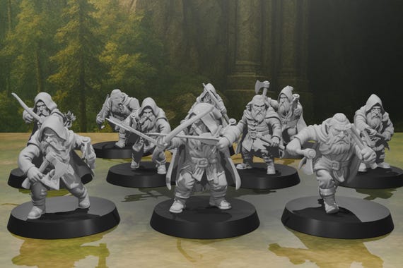 Dwarven Scouts – Resin Miniature Squad 28mm Scale 10-Piece
