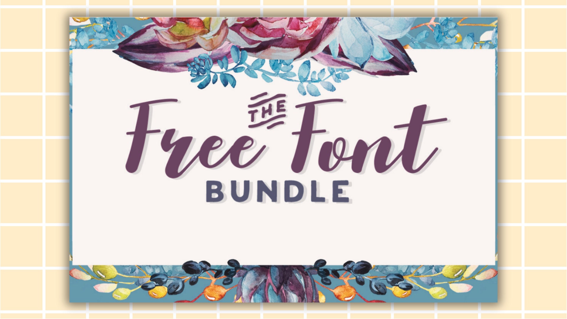 The Free Font Bundle Instant Digital Download procreate Prints Vintage ...