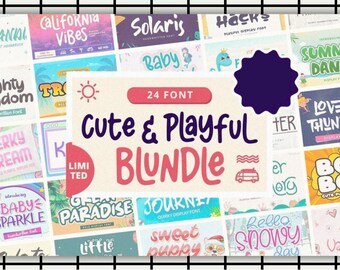 The Free Font Bundle Instant Digital Download procreate Prints Vintage ...