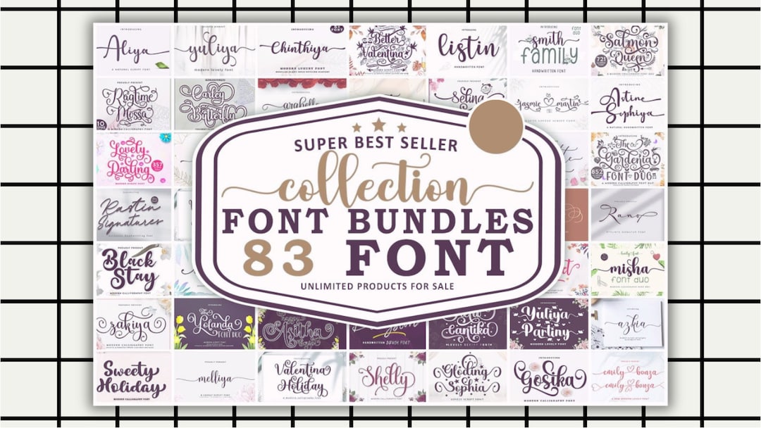 Super Best Seller Collection Font Bundle Instant Digital Download ...