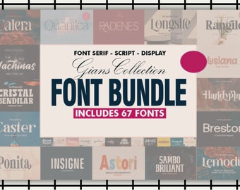 The Free Font Bundle Instant Digital Download procreate Prints Vintage ...