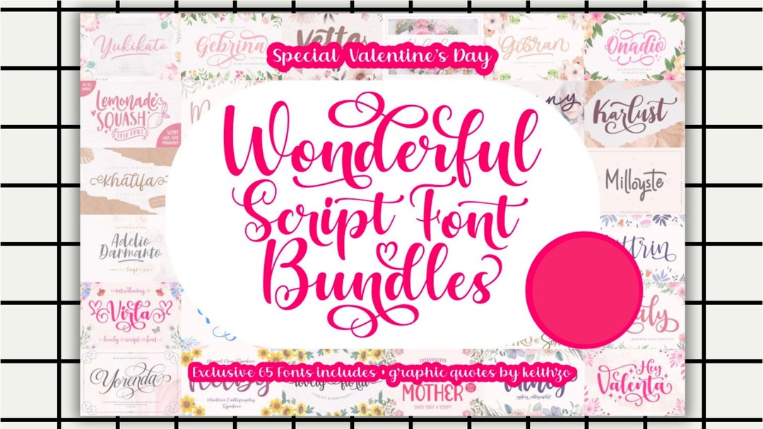 Wonderful Script Wonderful Script Font Bundle, Script Font, Handwritten Font, Wedding ...