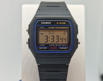 Casio F-91W-1YER Men's Resin Digital With for - Etsy