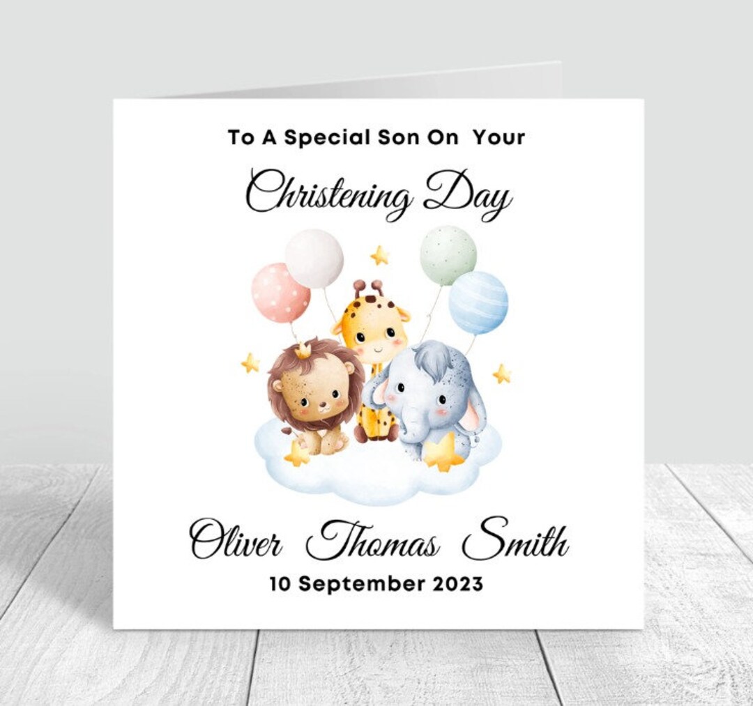 Personalised Christening Day Card Personalised Christening Etsy