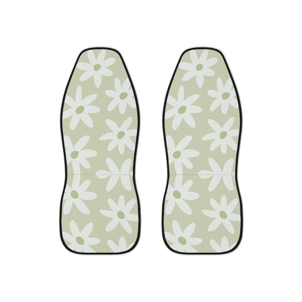 Cute Sage Green Car Seat Covers Set of 2aesthetic Daisy Car Etsy