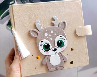 Personalized Baby Photo Album: Handmade Suede Scrapbook