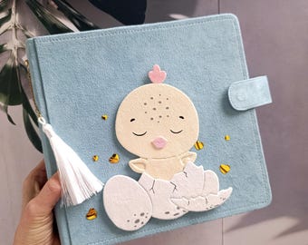 Personalized Baby Photo Album: Handmade Suede Scrapbook