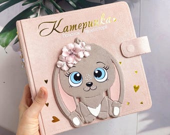 Personalized Baby Photo Album: Handmade Suede Scrapbook