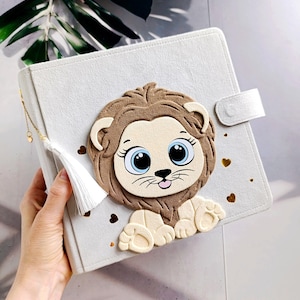 Personalized Baby Photo Album: Handmade Lion Cub Scrapbook