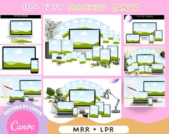 110 Etsy Listing Mockup Templates Bundle for Digital Products, Editable Canva Mockups for Etsy Listing, Etsy Product Image Mockup Templates