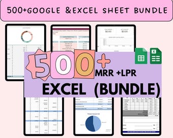 Excel-ark PLR-kalkylblad Master Resell Rights Budgetkalkylblad PLR Digitalt produktpaket PLR-mallar Planerare Budgetkalkylblad