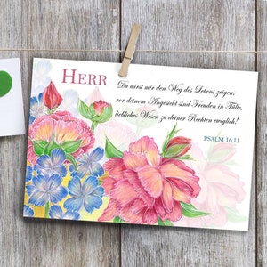 Postkarte I DIN6 IBlumig *Gott ist gut*I Bibelvers I Kirche I Sprüche  I Glaube I Hoffnung I Blumen I Karte I Christlich I Frühling I Sommer