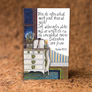 Postkarte DIN6 Barock *HERR du kennst mich* I Psalm I Bibelvers I Geschenk I Grußkarte I Sprüche I Barock I Kunst