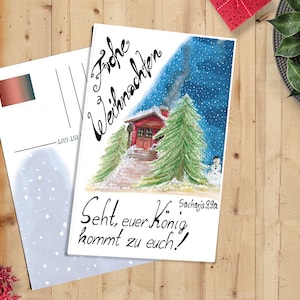 Postal DIN 6 Navidad* Viene un Rey y Salvador* sin sobre I Navidad I Versículo de la Biblia I Alegría I Regalo