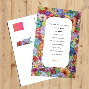 Postal I DIN6 I Mar de Flores *O Senhor está contigo*I Versículo Bíblico I Igreja I Provérbios I Fé Espero I Flores I Cartões I Cristão