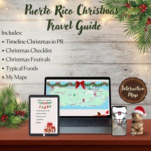 Puerto Rico Christmas Travel Guide | Local Tips | Interactive Map & Visual Checklist | Mobile size| PDF Instant Download