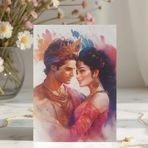 Schönes Radha-Krishna Das Göttliche Paar Postkarte | DIN A6