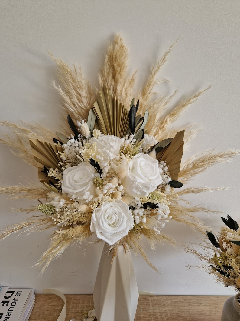 Dried flower comb Wedding accessories for bride, witness and bridesmaid Dried flowers Olivia collection image 4