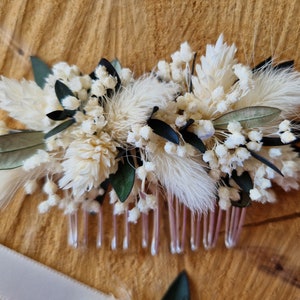 Dried flower comb Wedding accessories for bride, witness and bridesmaid Dried flowers Olivia collection image 3