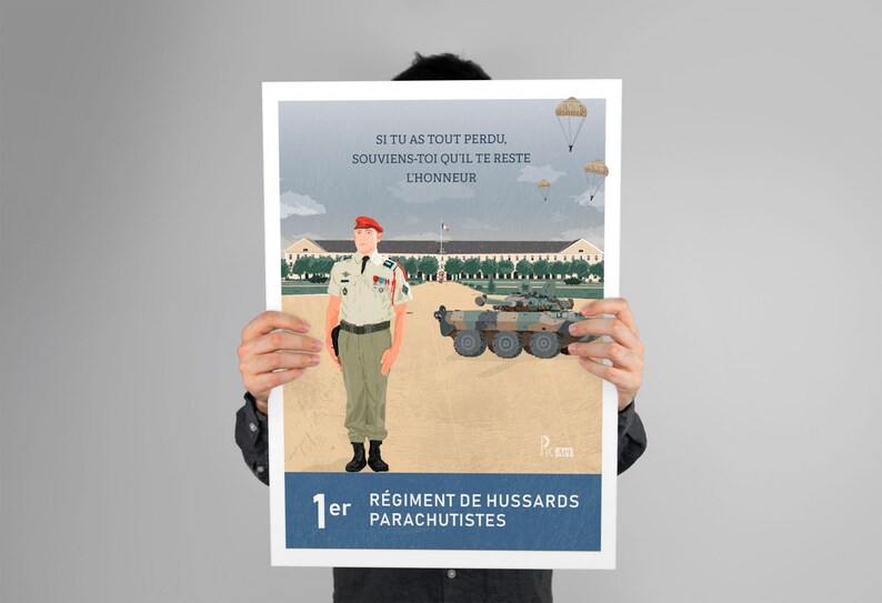 Affiche de recrutement pour les parachutistes Français datée de 1946 Affiche de recrutement pour les parachutistes Français datée de 1946