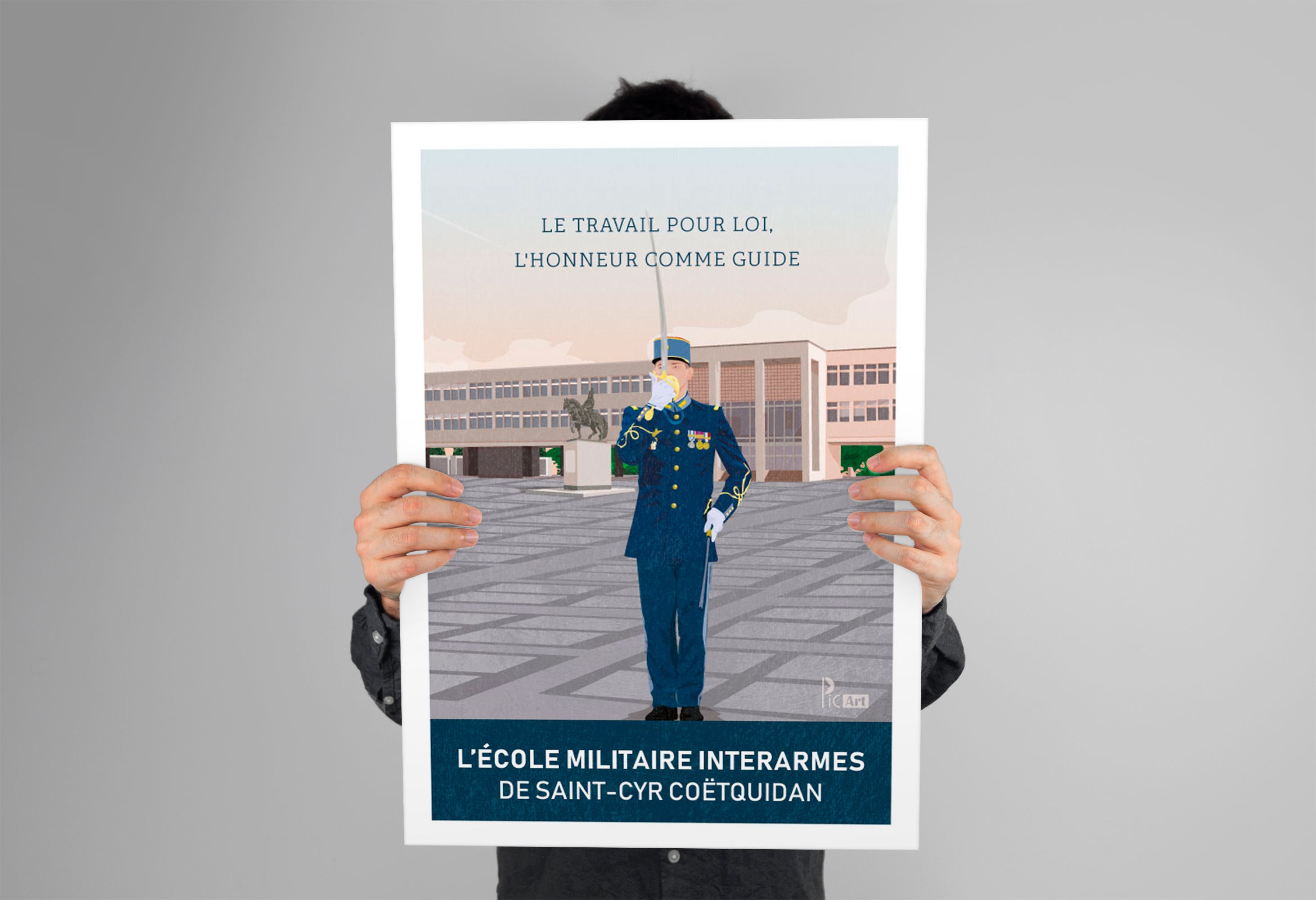 Le Travail Pour Loi L honneur Pour Guide EMIA Poster Army Military Academy of Saint-cyr Coëtquidan - Etsy