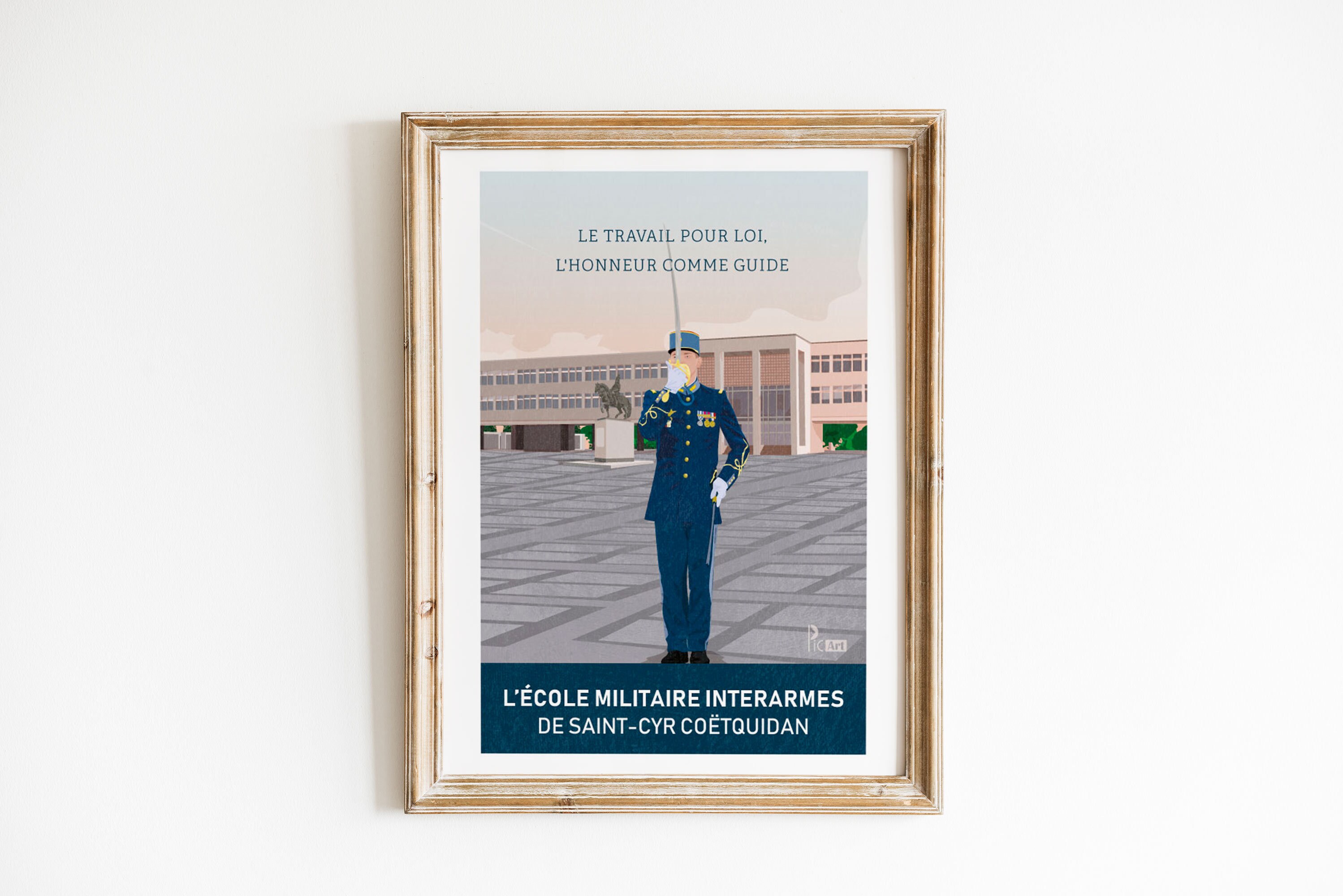 Le Travail Pour Loi L honneur Pour Guide EMIA Poster Army Military Academy of Saint-cyr Coëtquidan - Etsy
