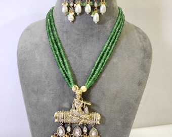Tempel vergulde sieraden set/Zuid-Indiase ketting/choker ketting/choker set/Bollywood sieraden/Indiase sieraden/tempal sieraden
