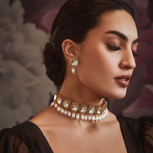 Kundan Necklace Set/ Long Beads Kundan/Beautiful Long Layer Necklace/Indian Kundan/ Pakistani jewellery/ Gift  For her/ Red Kundan Necklace