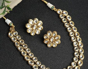 Kundan Choker Necklace Set For Women And Girls/ Kundan Jewellery/ Wedding Jewellery/ Bridal Gift/ Gift For Her