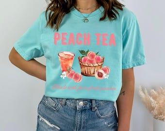 Peach Tea Graphic T-Shirt: Farm Fresh Fruit Lover Tee