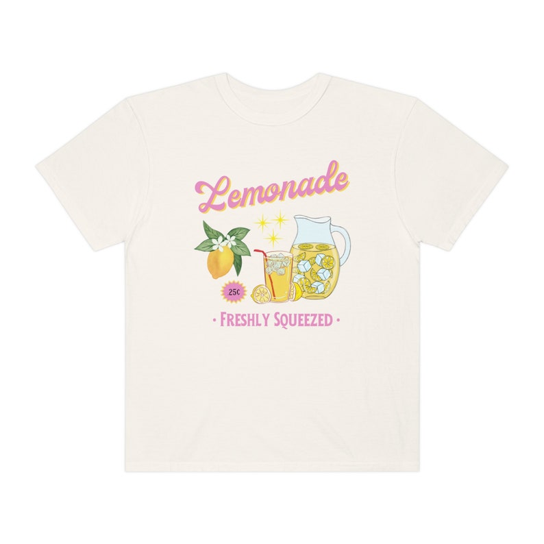 Vintage Lemonade Shirt for Women, Retro Lemonade Stand Tee, Summer Lemon T-Shirt, Best Seller, Comfort Colors 1717, Women’s 50’s Shirt. image 5