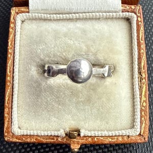 Sterling Silver Enamel Ball Ring, Size 5 | J