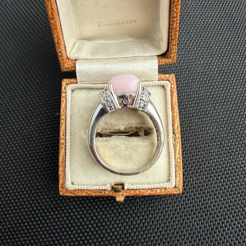 Sterling Silver Rose Quartz and Diamond Ring, Size 9 | S - Etsy