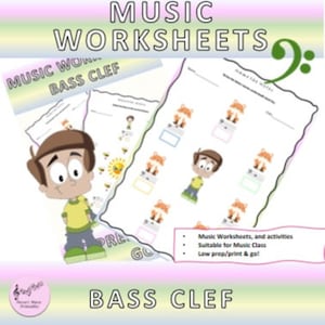 The Grand staff Worksheets - Bass Clef