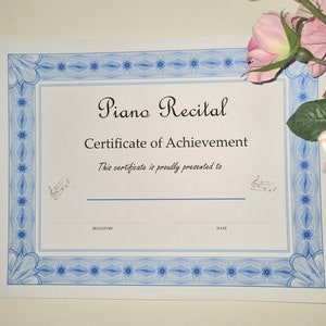 Printable Piano Recital Certificate image 4