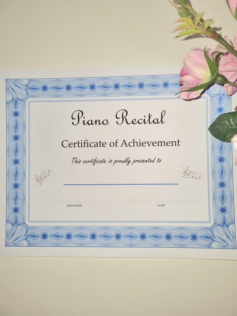 Printable Piano Recital Certificate image 4