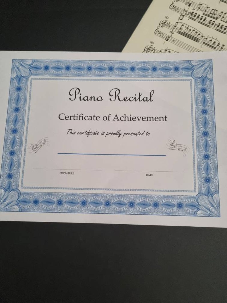 Printable Piano Recital Certificate image 7