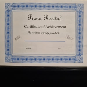 Printable Piano Recital Certificate image 2
